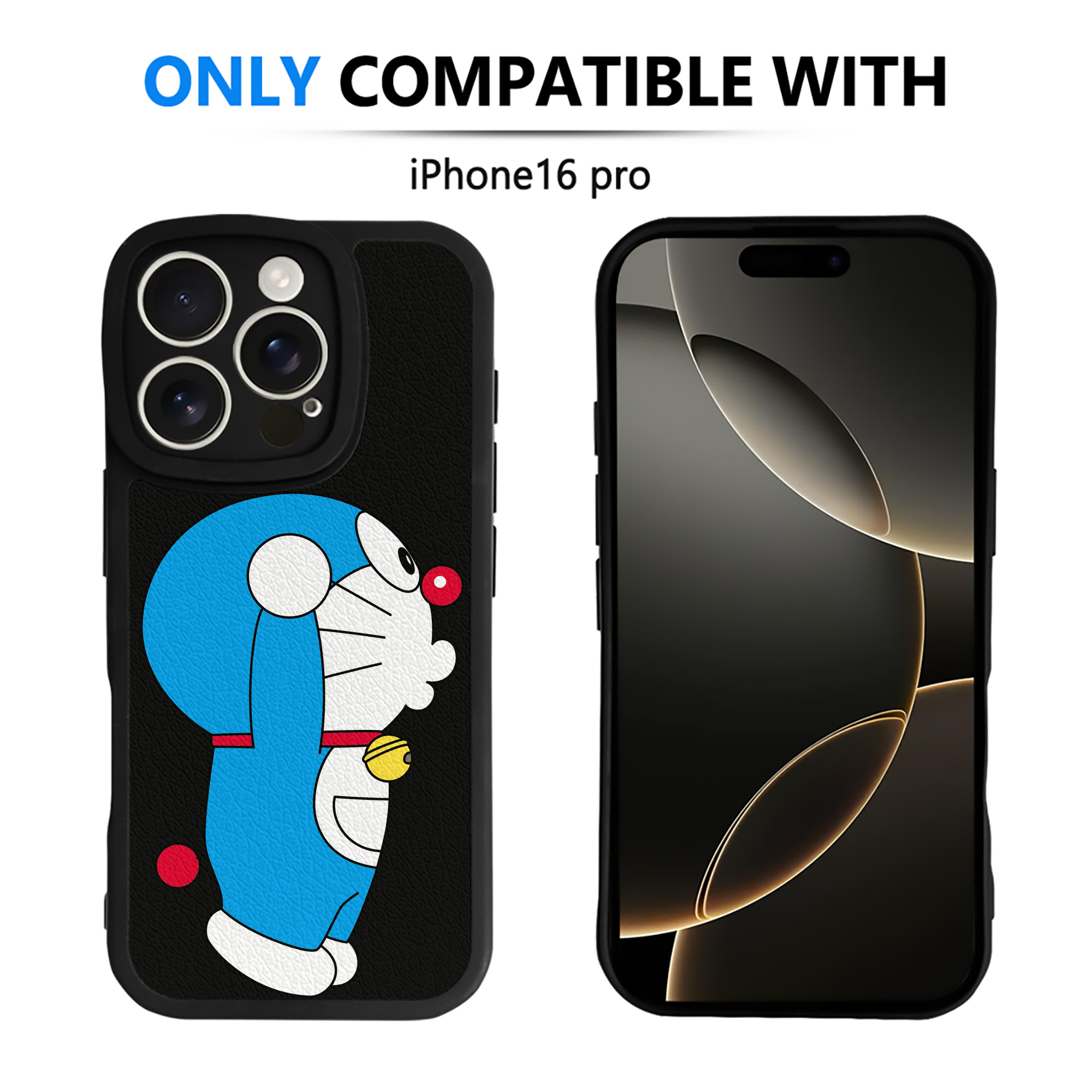 （画像用） ドラえもん Doraemon 【iPhone 16シリーズ対応】シリコンスマホケース（レザー調） 材質：シリコン